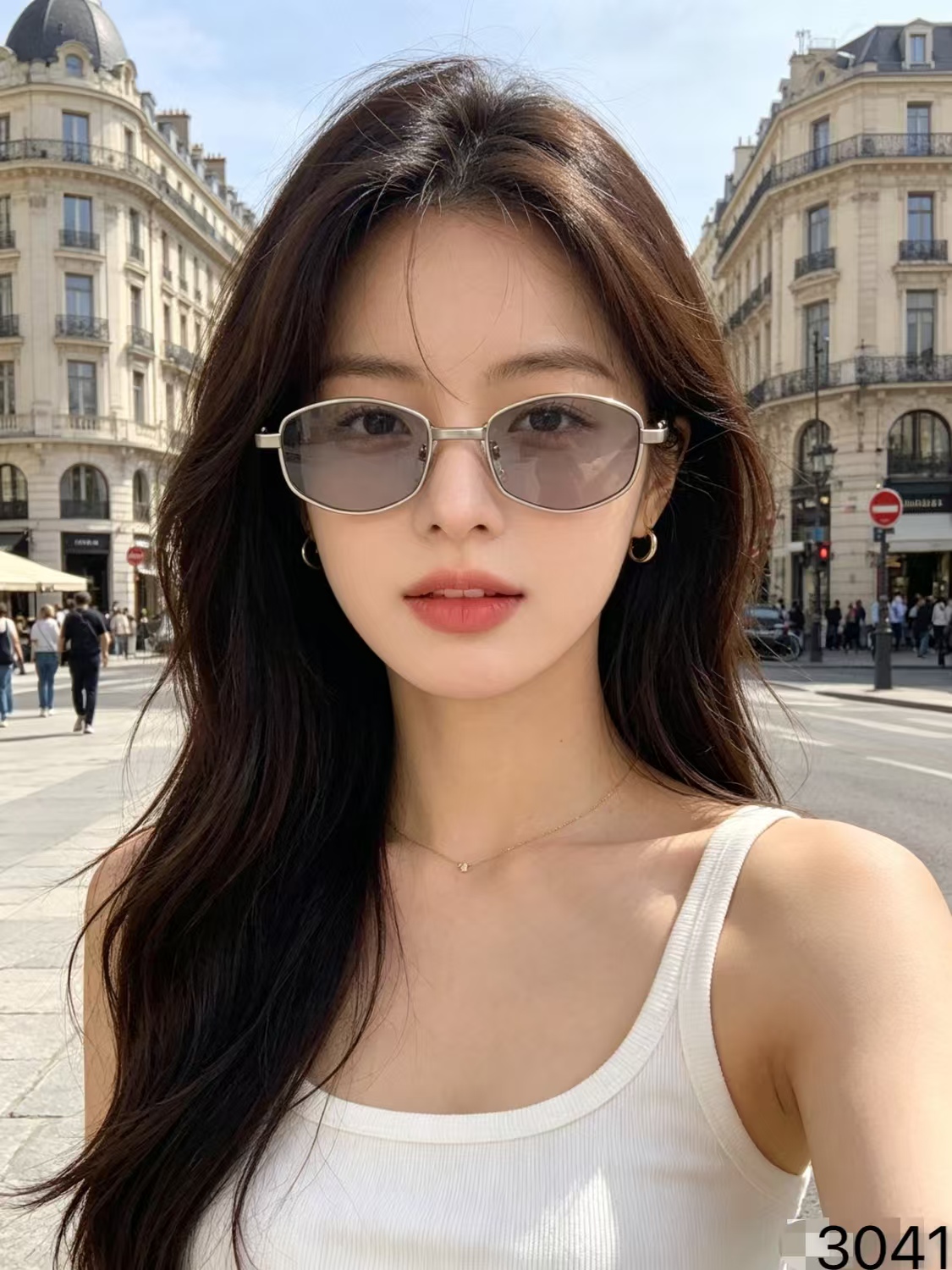 欧美ins网红时尚金属多边墨镜女高级感小框个性镜腿街拍太阳镜潮