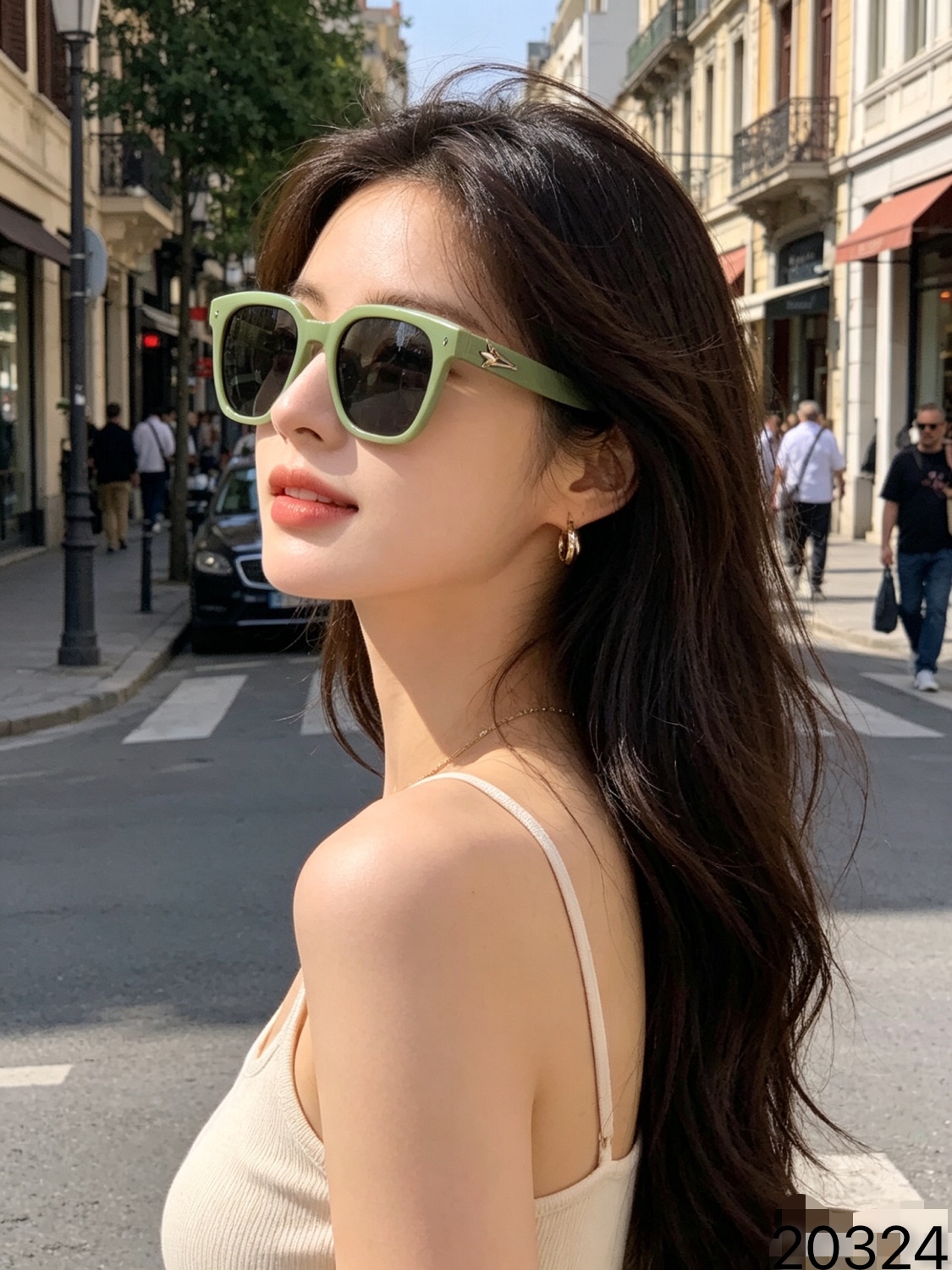 CHANE*新版潮酷墨镜女高级感方框圆脸显脸小夏季旅游街拍防晒太阳镜