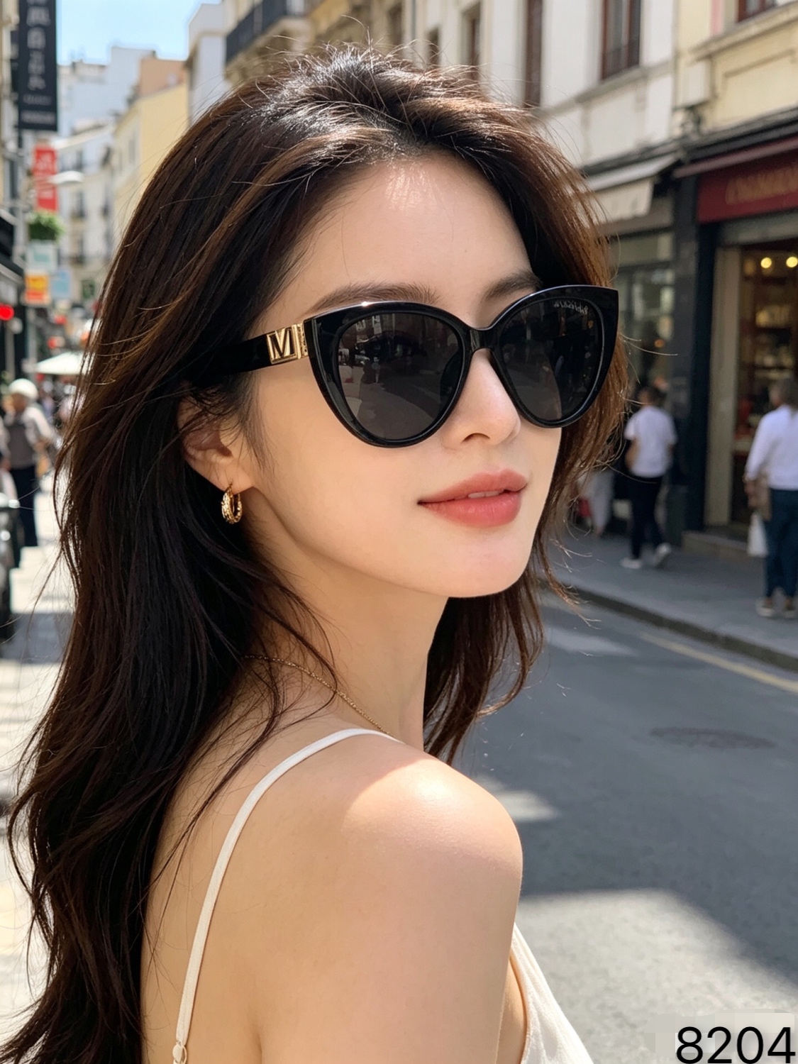 新版潮酷墨镜女高级感圆脸显脸小夏季旅游街拍防晒太阳镜
