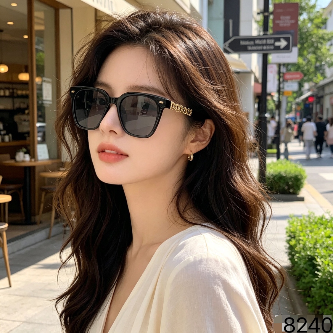 Louis vuitto*新款墨镜女高级感ins网红款防晒太阳镜圆脸显瘦眼镜潮流