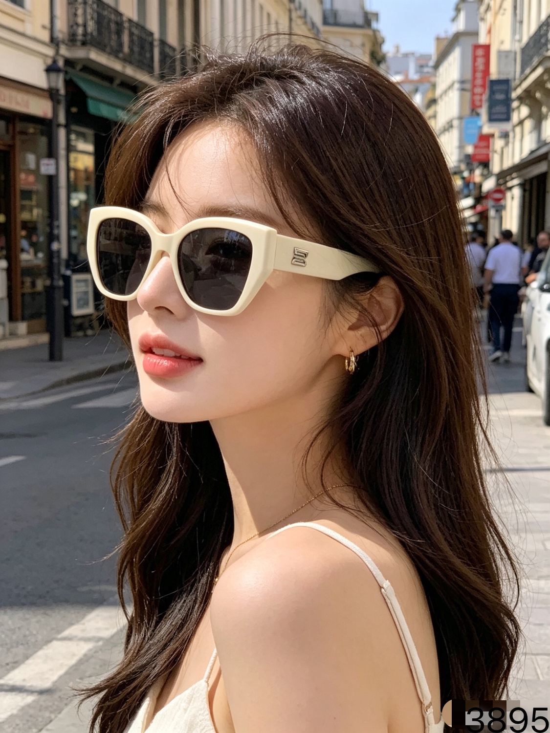 CHANE*新版潮酷墨镜女高级感方框圆脸显脸小夏季旅游街拍防晒太阳镜