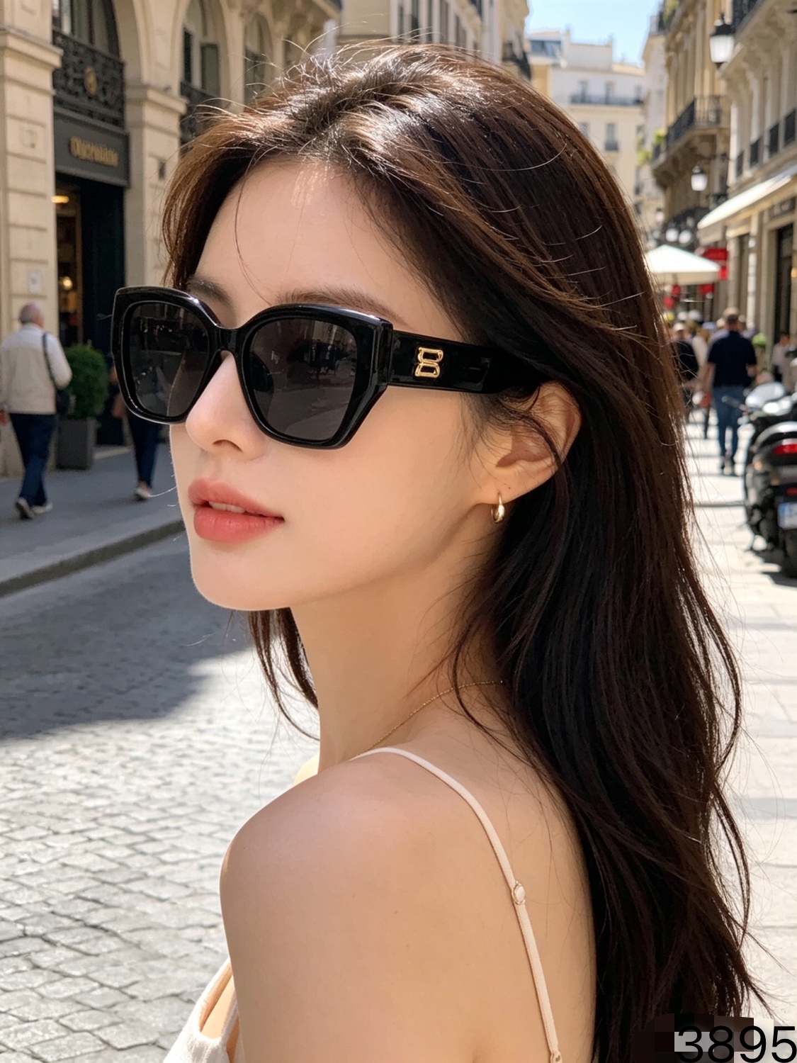 CHANE*新版潮酷墨镜女高级感方框圆脸显脸小夏季旅游街拍防晒太阳镜