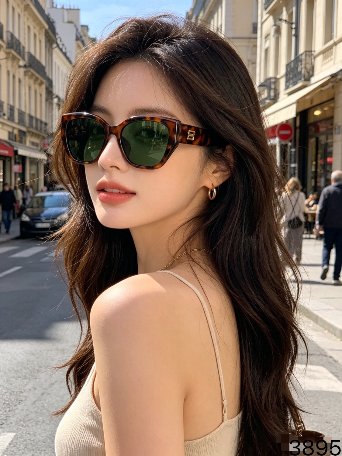 🔥🔥CHANE*新版潮酷墨镜女高级感方框圆脸显脸小夏季旅游街拍防晒太阳镜