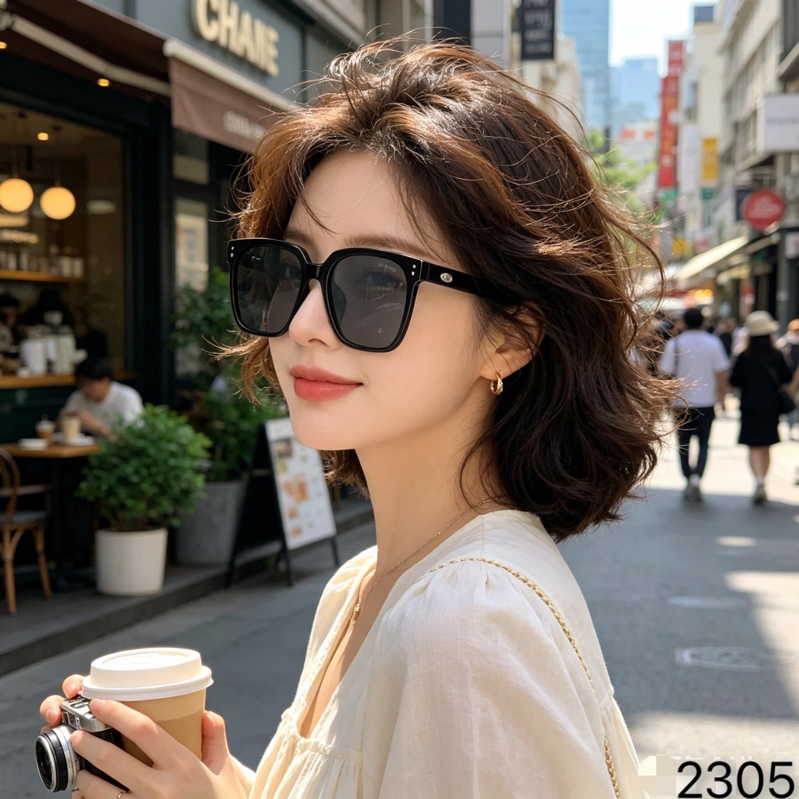 CHANE*新款韩版潮款方框男女高级感夏季偏光太阳镜网红防晒墨镜
