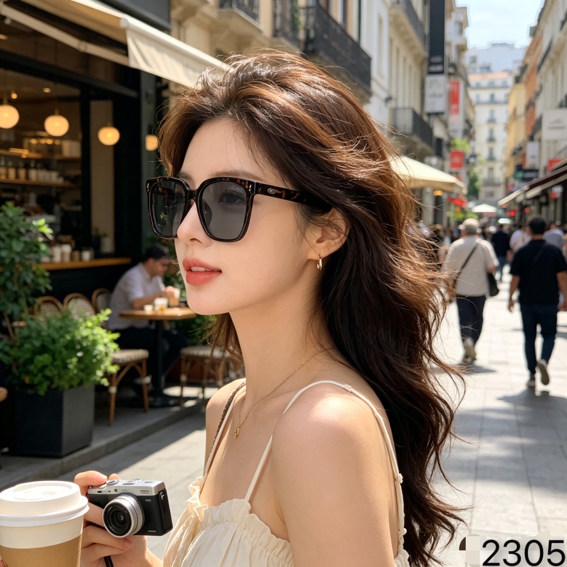 CHANE*新款韩版潮款方框男女高级感夏季偏光太阳镜网红防晒墨镜
