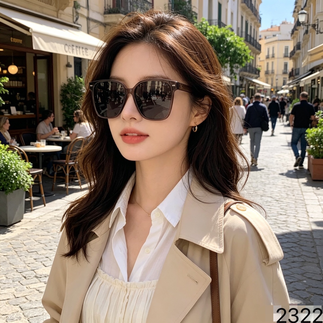 CHANE*2026新款墨镜方框墨镜女高级感素颜太阳镜女遮阳复古修颜拍照显瘦