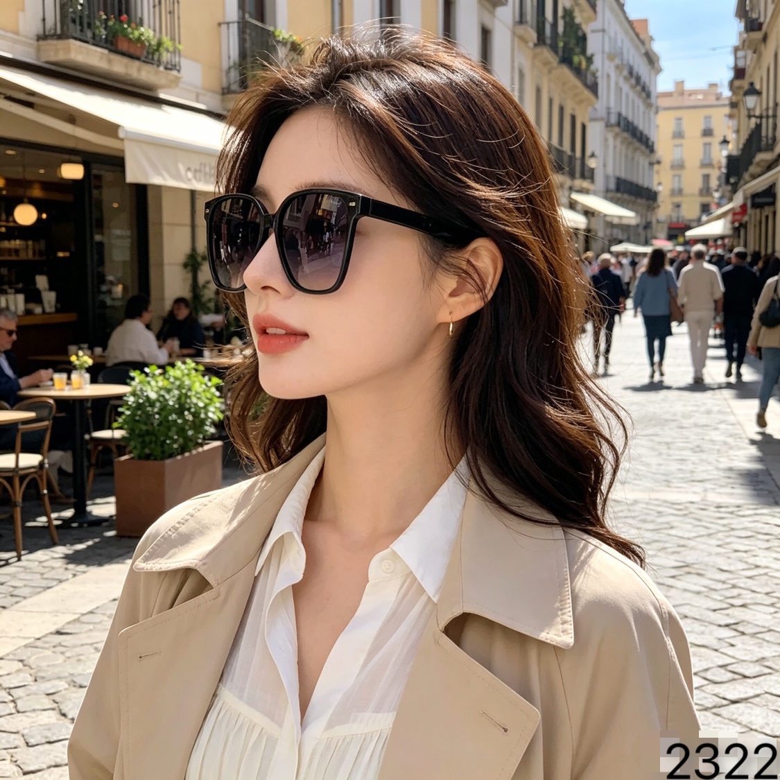 CHANE*2026新款墨镜方框墨镜女高级感素颜太阳镜女遮阳复古修颜拍照显瘦