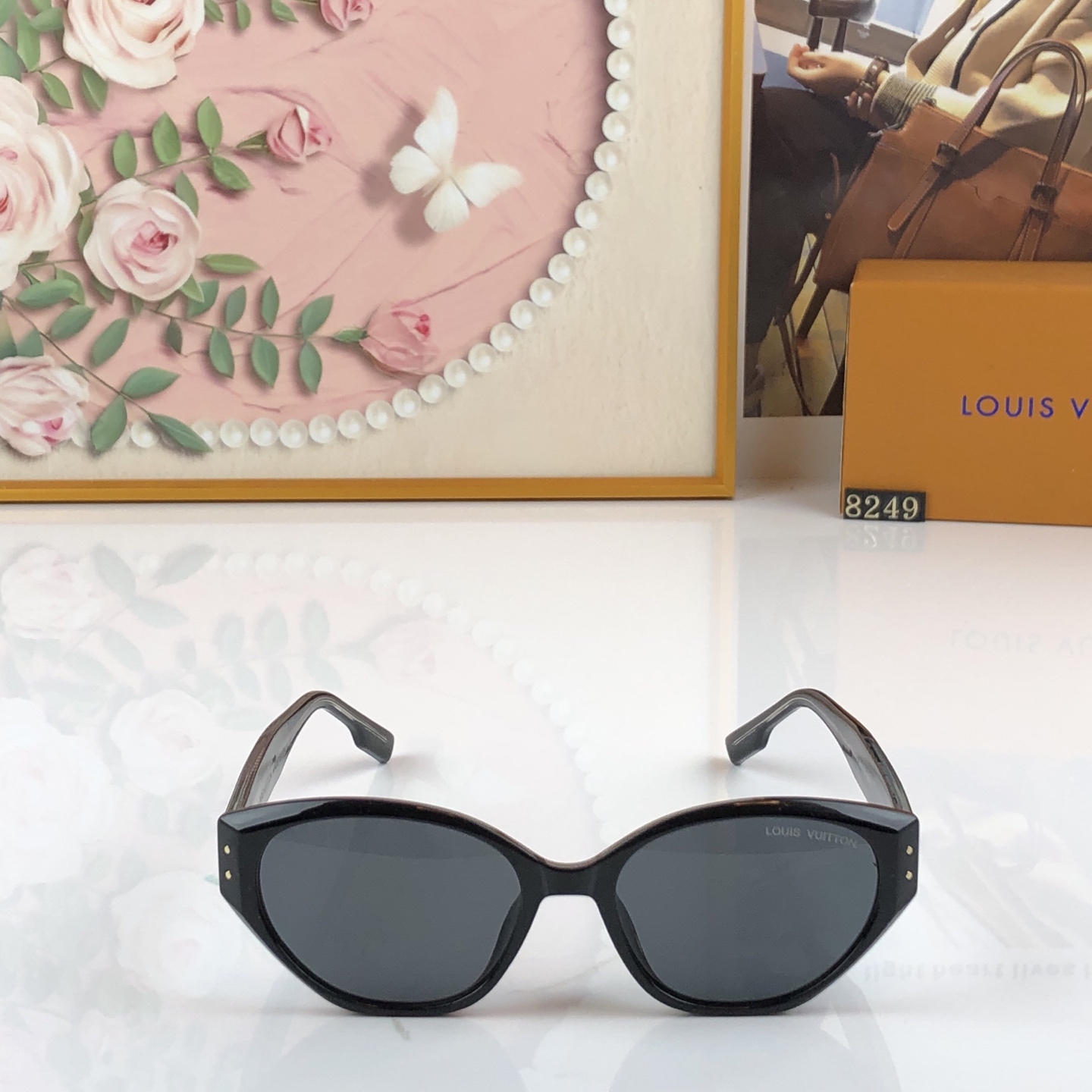 LOUISVUITTO*新款复古猫眼墨镜女小脸高级感小框欧美街拍辣妹太阳眼镜
