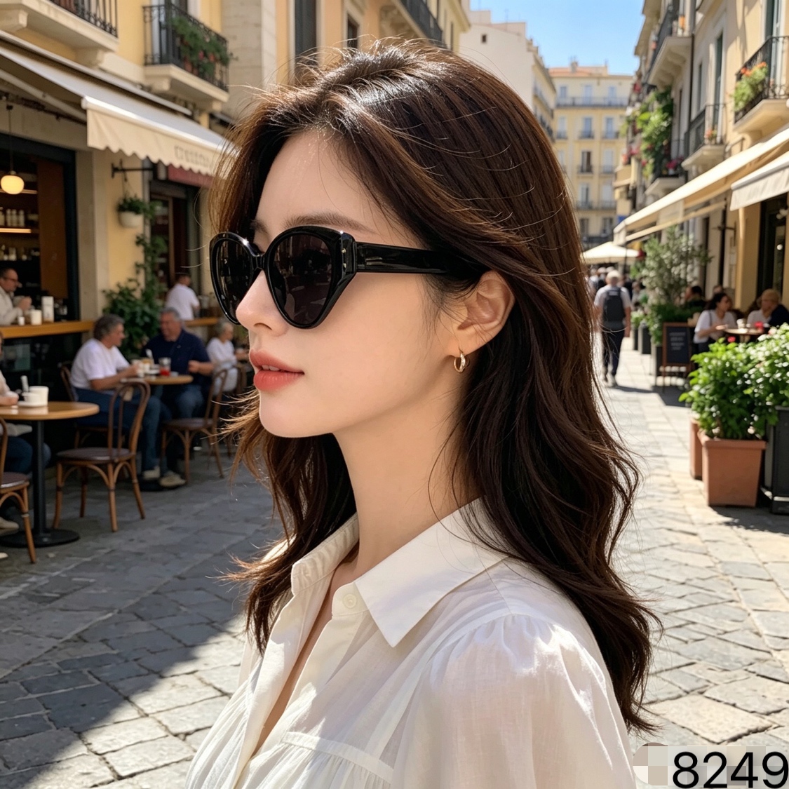 LOUISVUITTO*新款复古猫眼墨镜女小脸高级感小框欧美街拍辣妹太阳眼镜