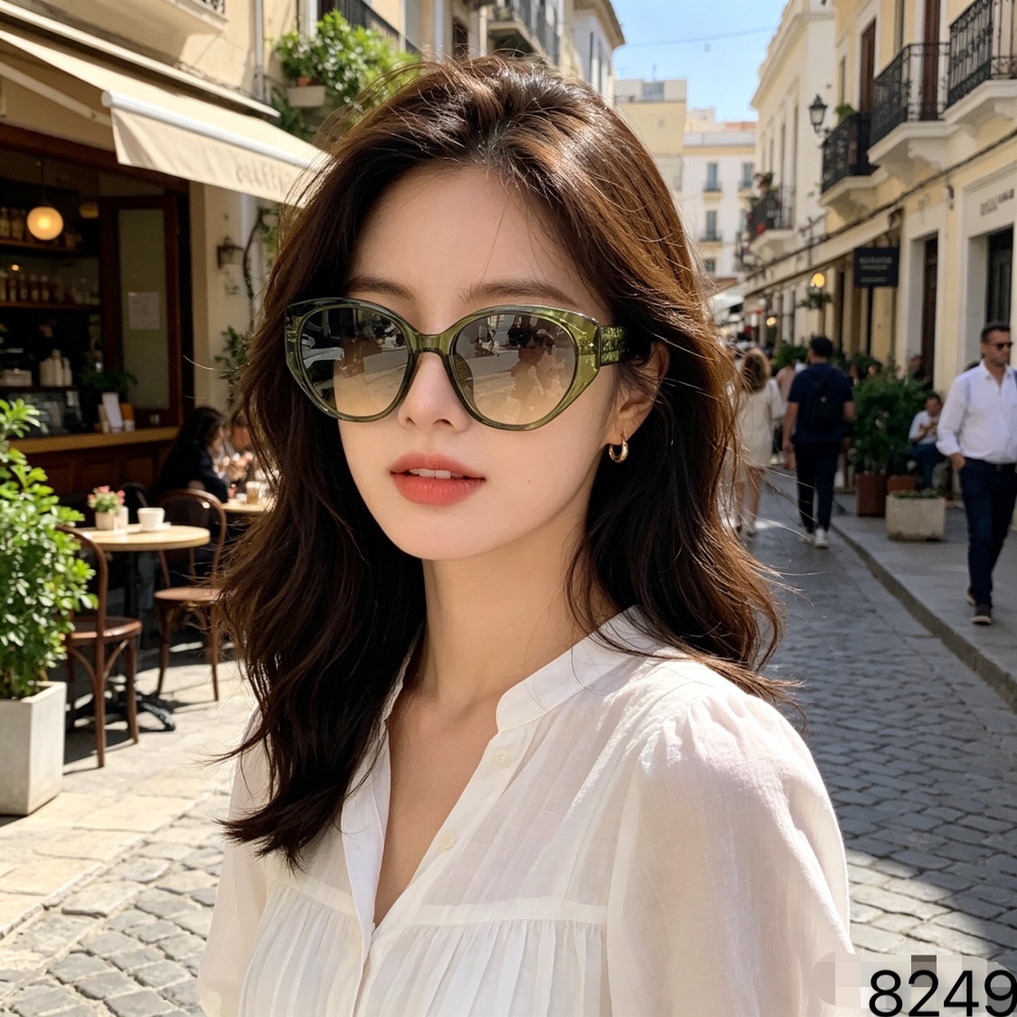 LOUISVUITTO*新款复古猫眼墨镜女小脸高级感小框欧美街拍辣妹太阳眼镜