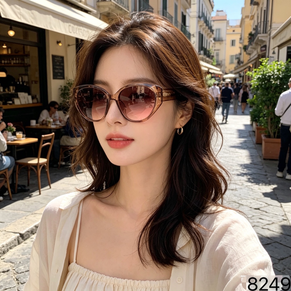 LOUISVUITTO*新款复古猫眼墨镜女小脸高级感小框欧美街拍辣妹太阳眼镜