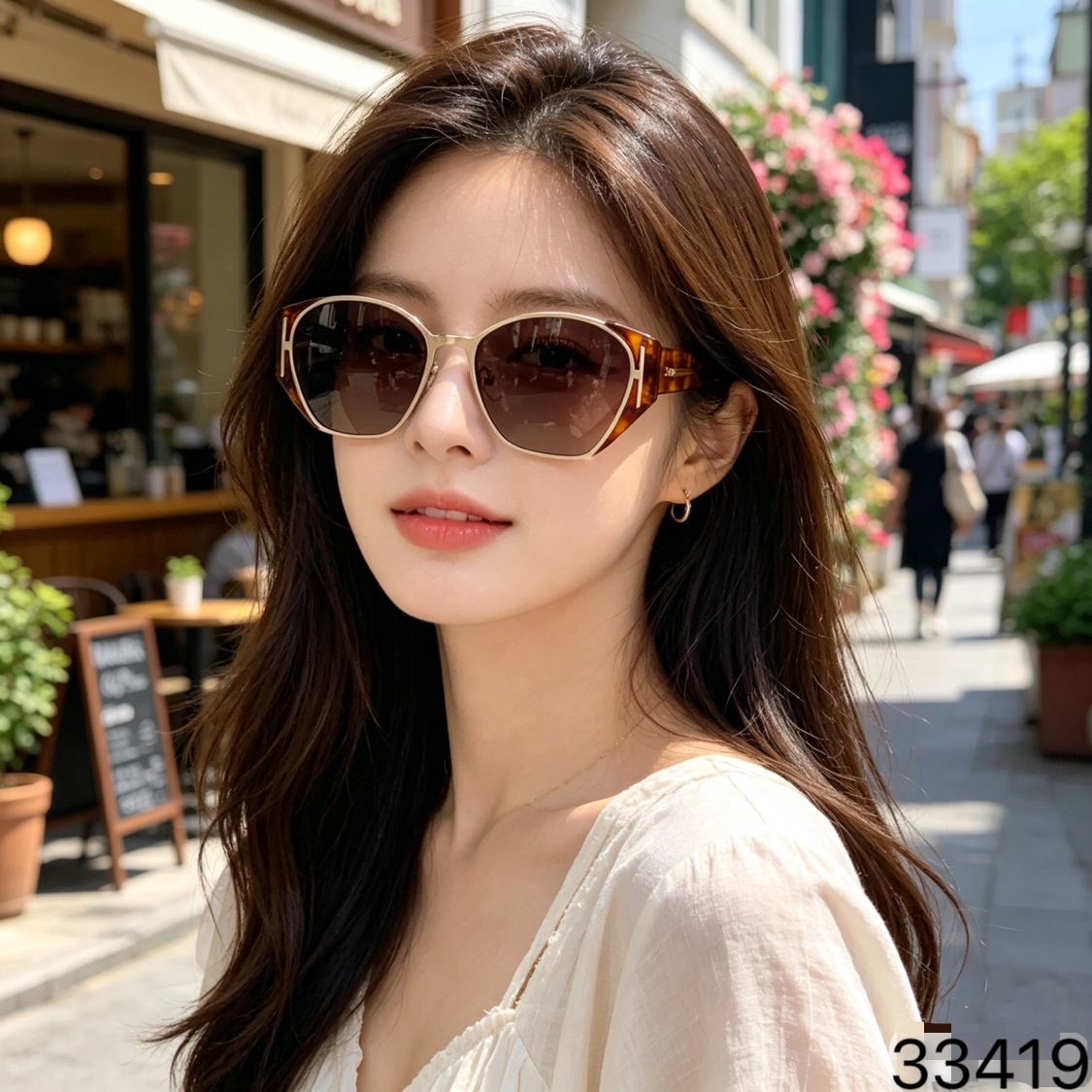 Dio*欧美多边形高级感网红同款墨镜女方形辣妹老钱风太阳眼镜2026新款