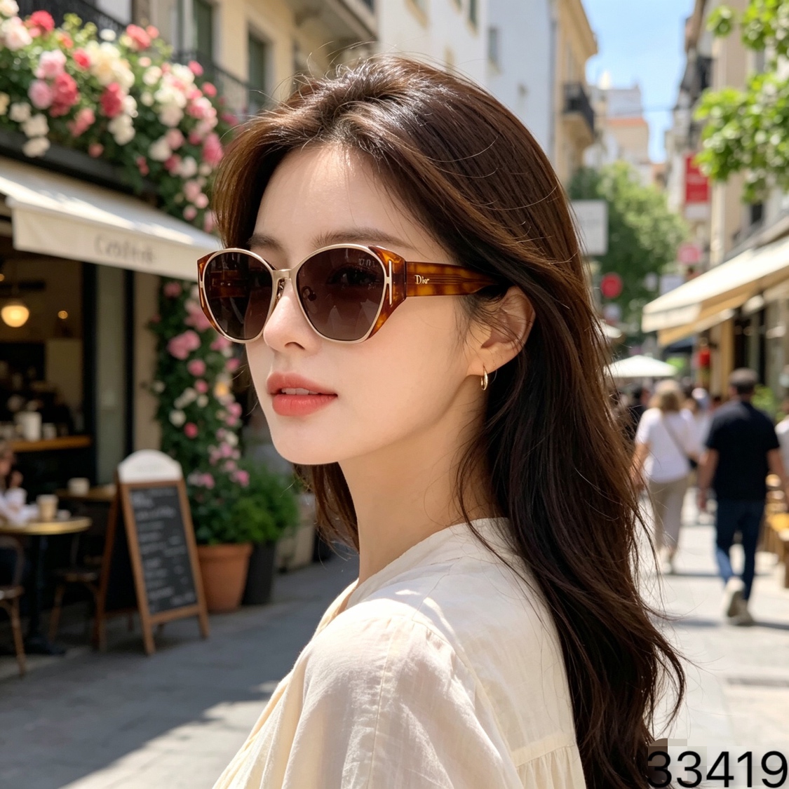 Dio*欧美多边形高级感网红同款墨镜女方形辣妹老钱风太阳眼镜2026新款