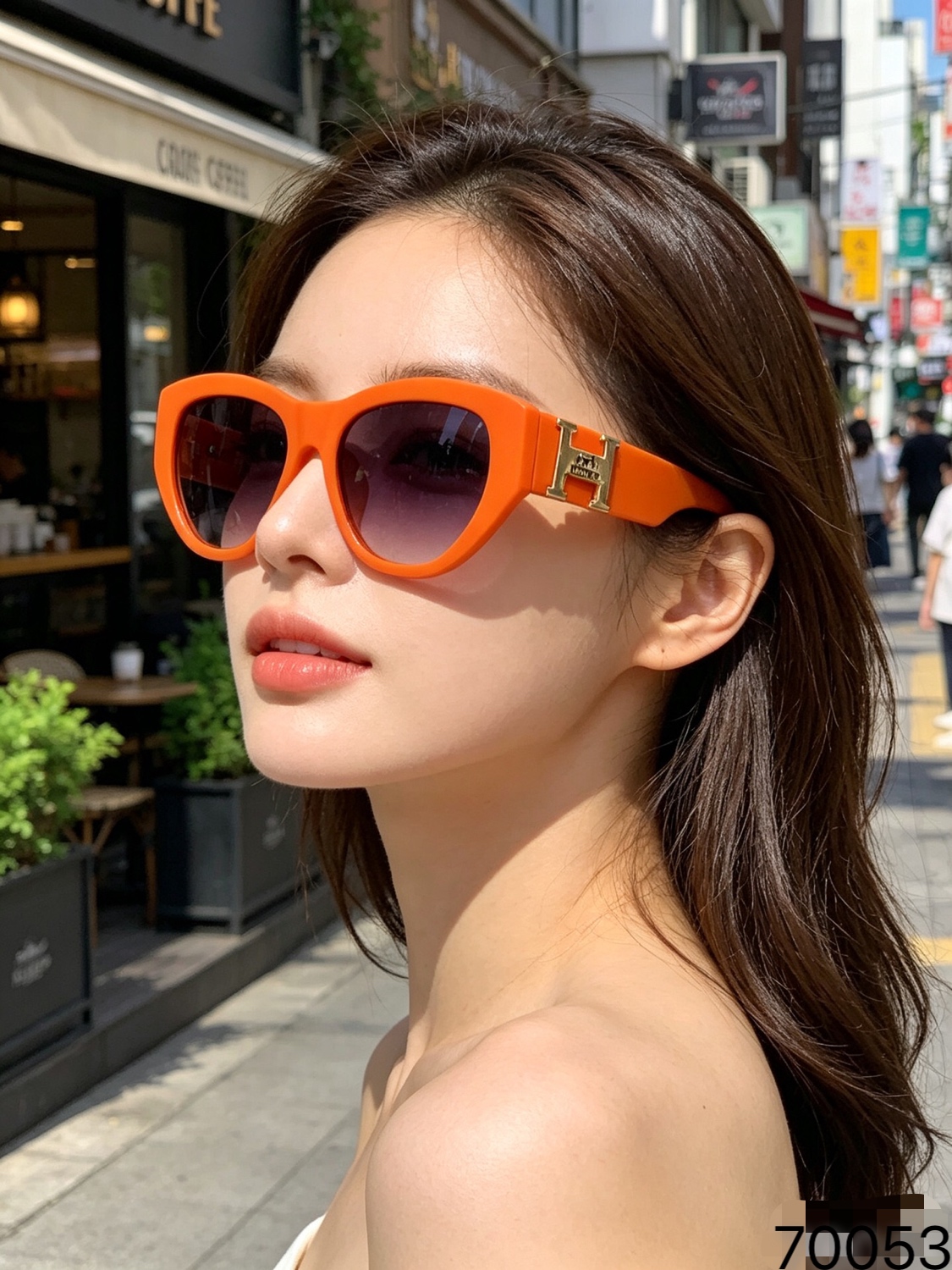 herme*猫眼小脸墨镜女潮网红ins凹造型时尚太阳眼镜防紫外线遮阳