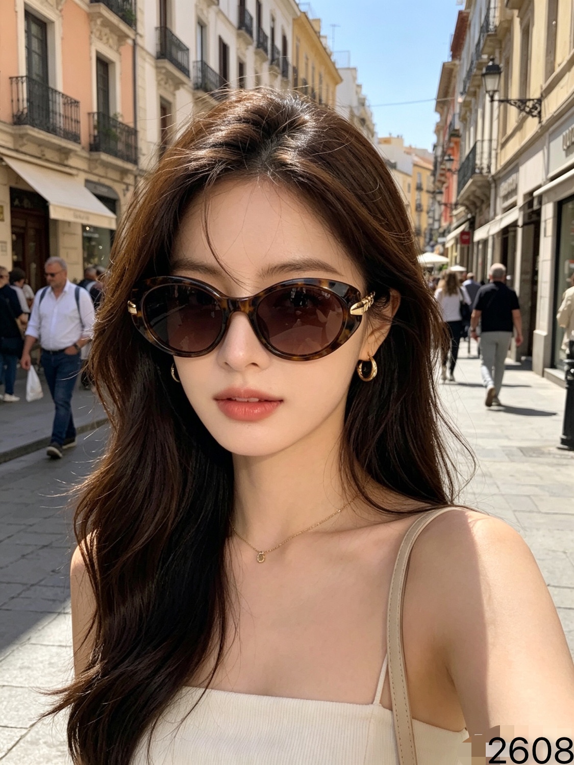 LOUISVUITTO*马丁同款猫眼墨镜男女高级感小脸显瘦防紫外线个性太阳眼镜