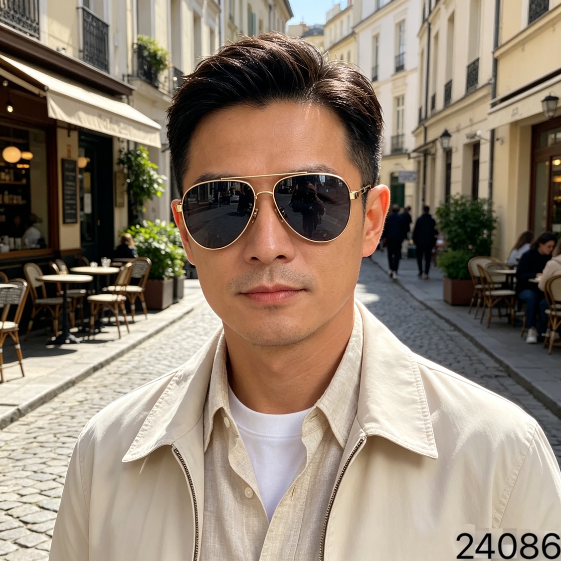 Prad*时尚新款太阳眼镜高品质高质感百搭遮阳大气金属潮酷蛤蟆镜