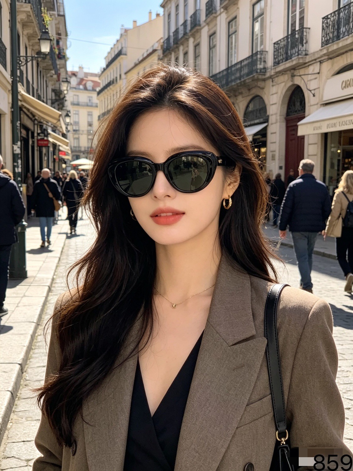 Ysl欧美潮流椭圆墨镜明星同款ins海边度假时尚炫酷蹦迪太阳镜