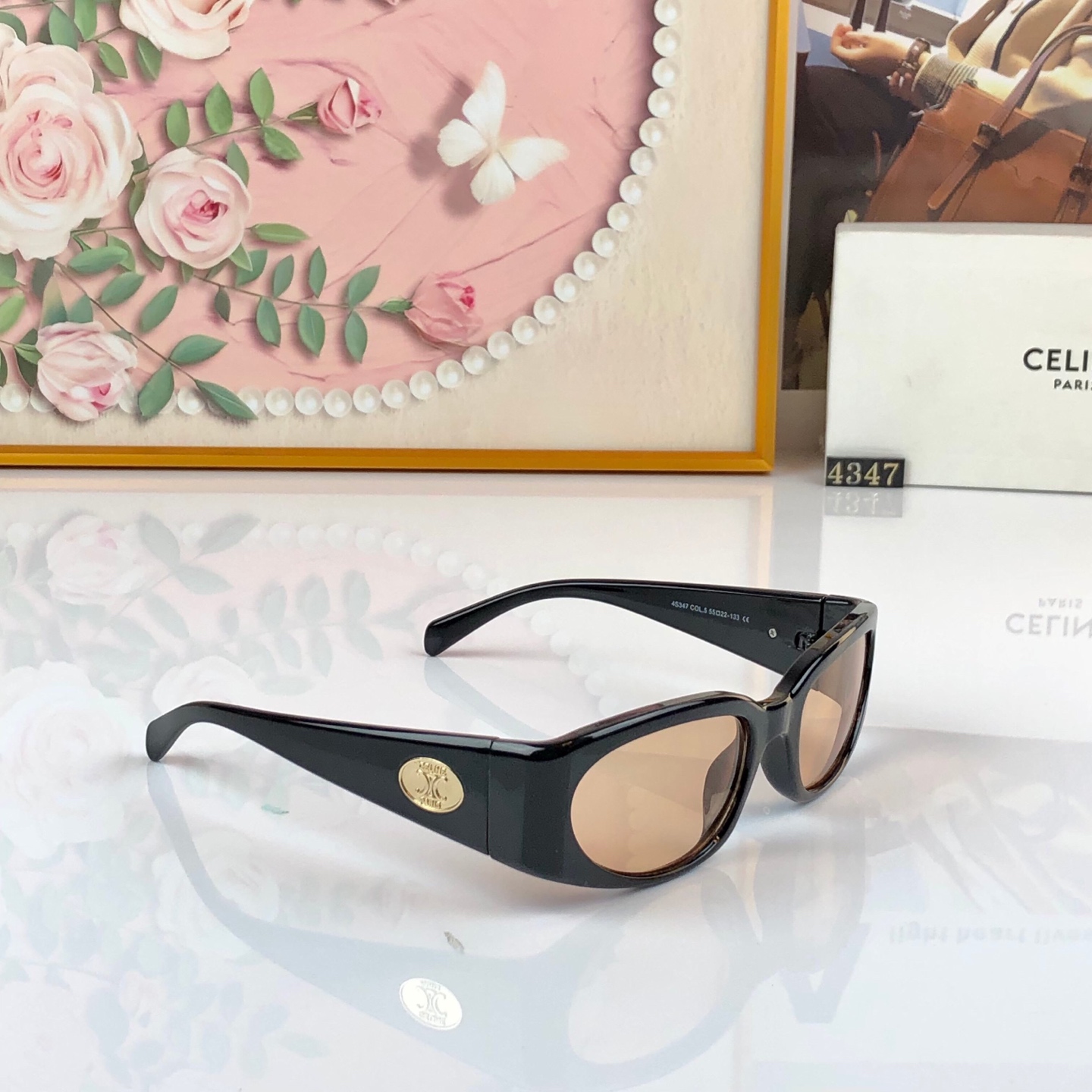 Celin*韩版复古方形墨镜女夏季旅行遮阳网红甜辣显脸小高级感太阳镜