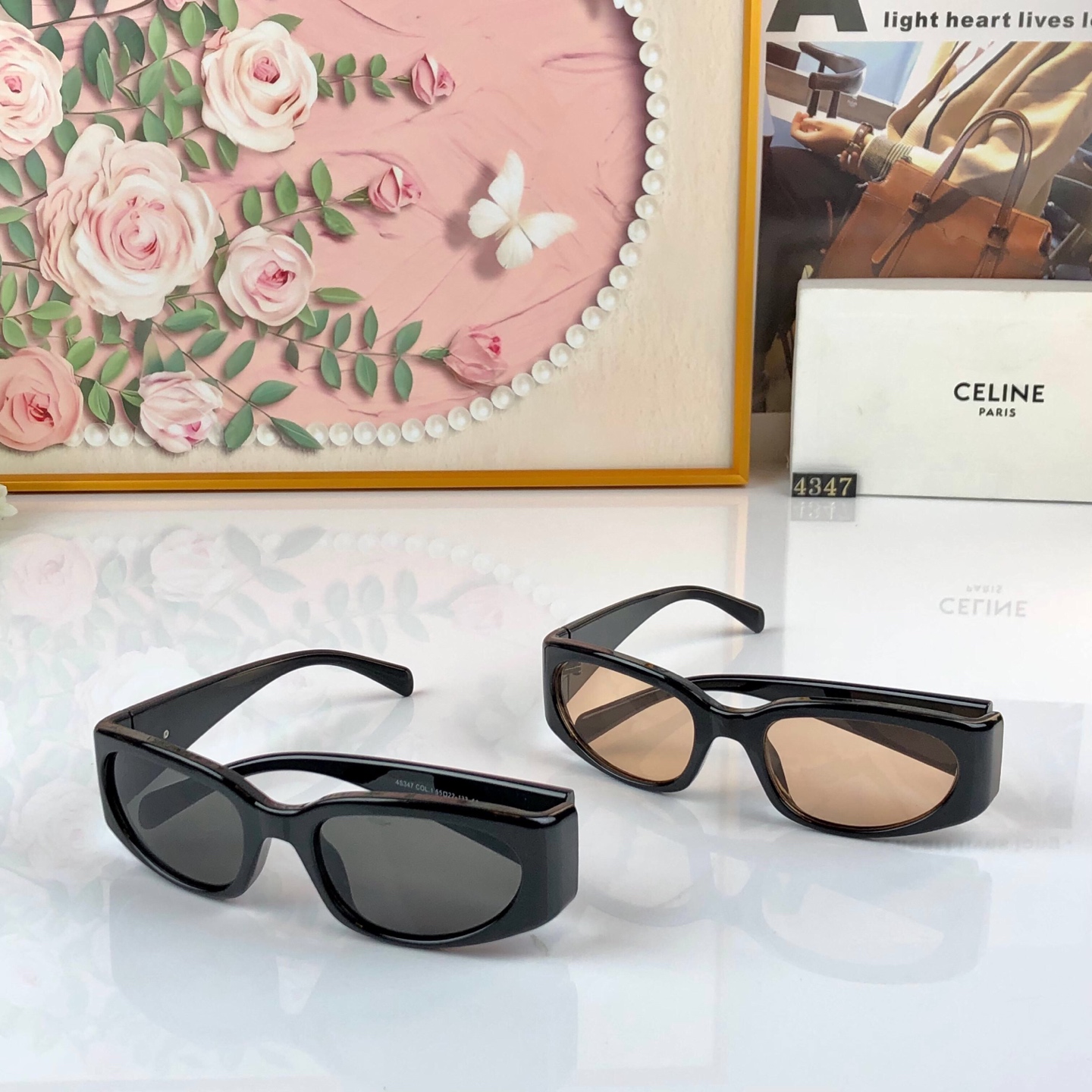 Celin*韩版复古方形墨镜女夏季旅行遮阳网红甜辣显脸小高级感太阳镜