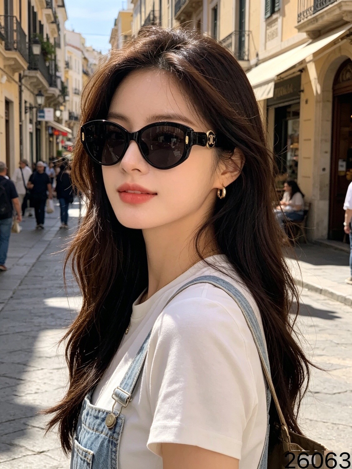 Celin*韩版复古方形墨镜女夏季旅行遮阳网红甜辣显脸小高级感太阳镜