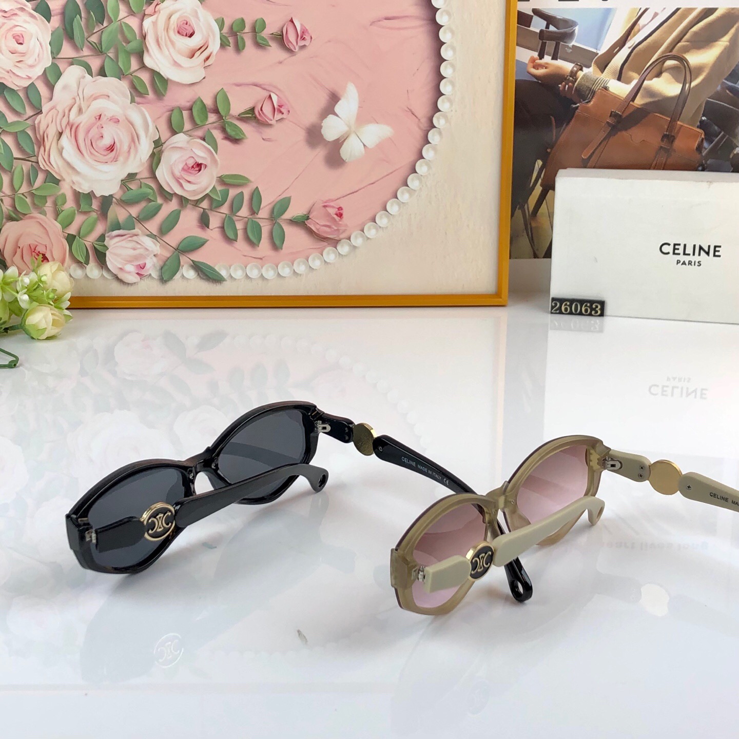 Celin*韩版复古方形墨镜女夏季旅行遮阳网红甜辣显脸小高级感太阳镜