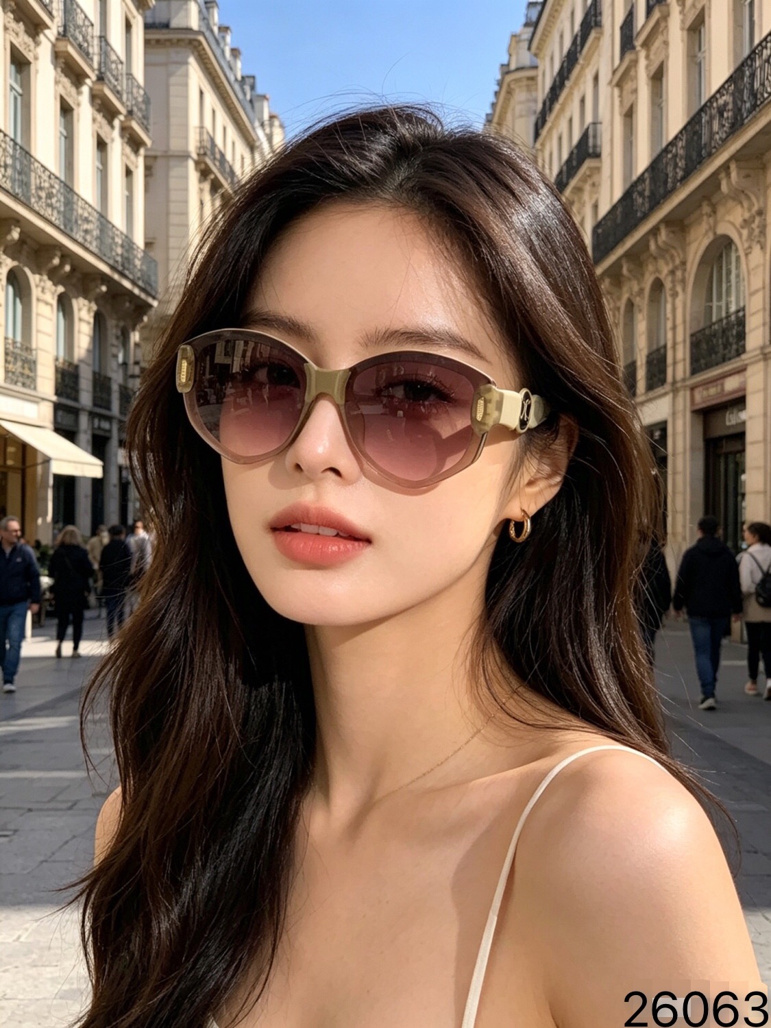 Celin*韩版复古方形墨镜女夏季旅行遮阳网红甜辣显脸小高级感太阳镜