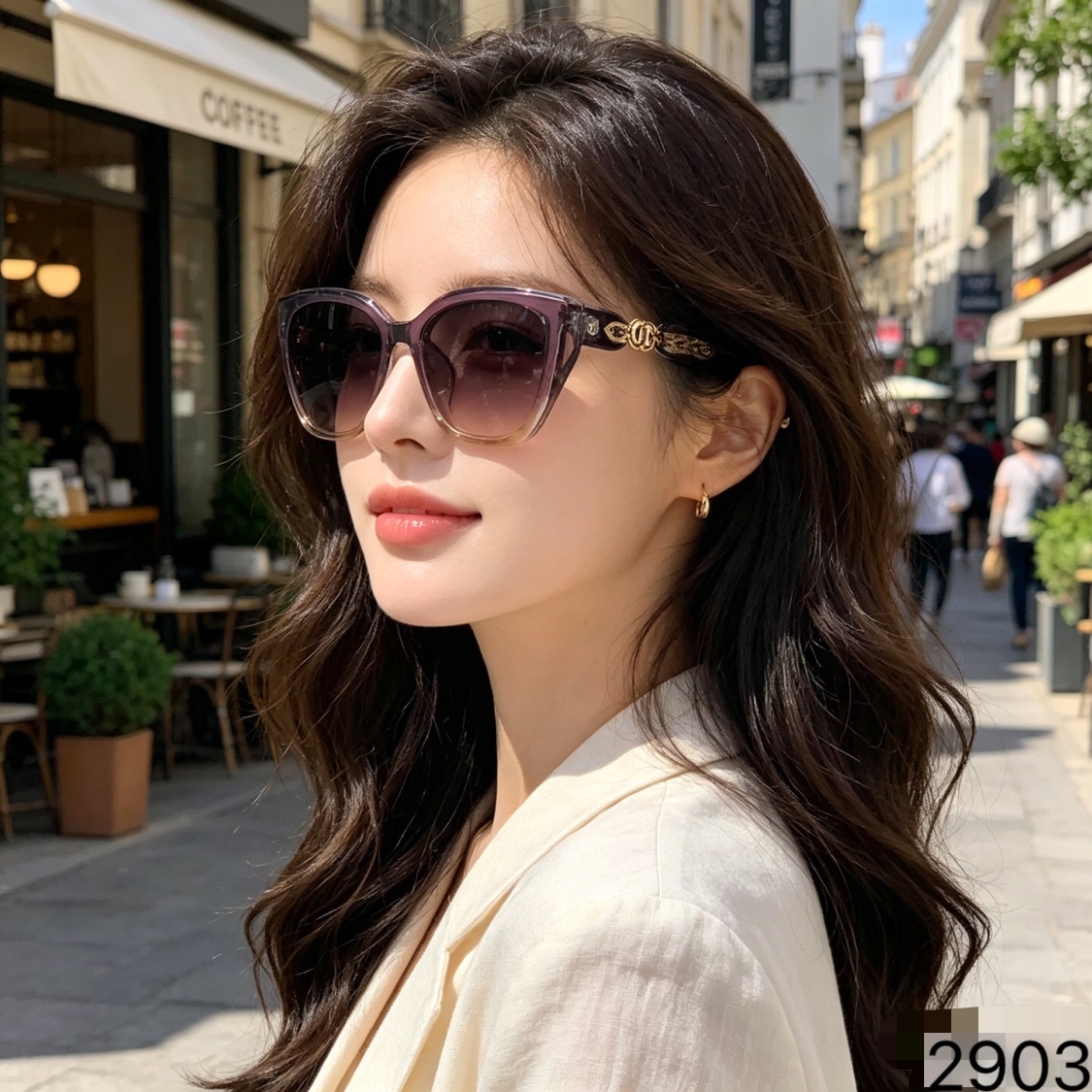Chane*2026新款墨镜复古高级感小香风女太阳镜链条款