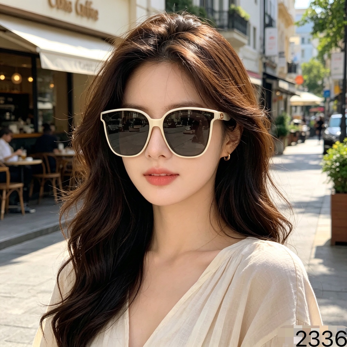 Chane*韩版复古方形大框夏季墨镜女潮海边度假防紫外线高级感太阳镜男