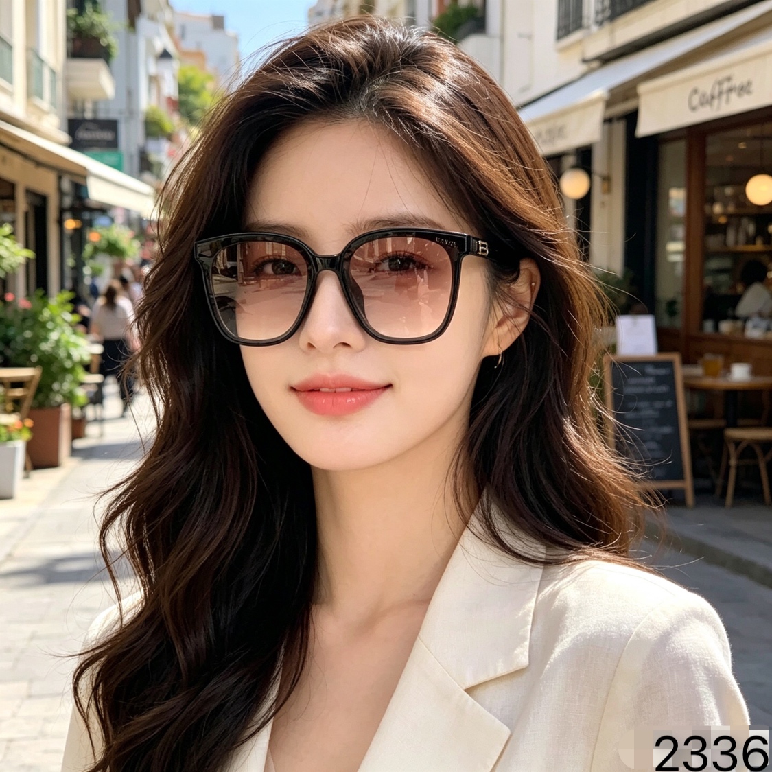 Chane*韩版复古方形大框夏季墨镜女潮海边度假防紫外线高级感太阳镜男