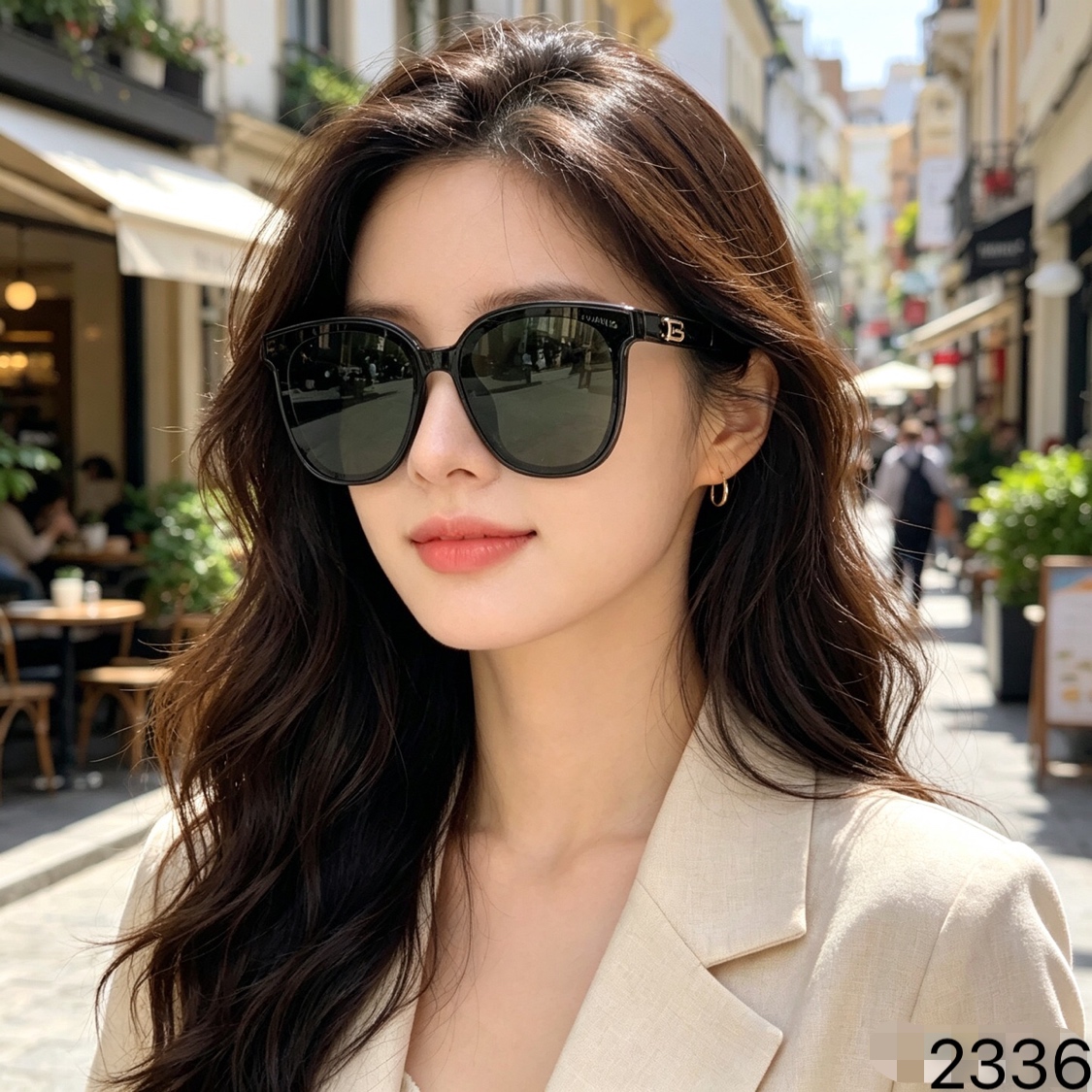 Chane*韩版复古方形大框夏季墨镜女潮海边度假防紫外线高级感太阳镜男