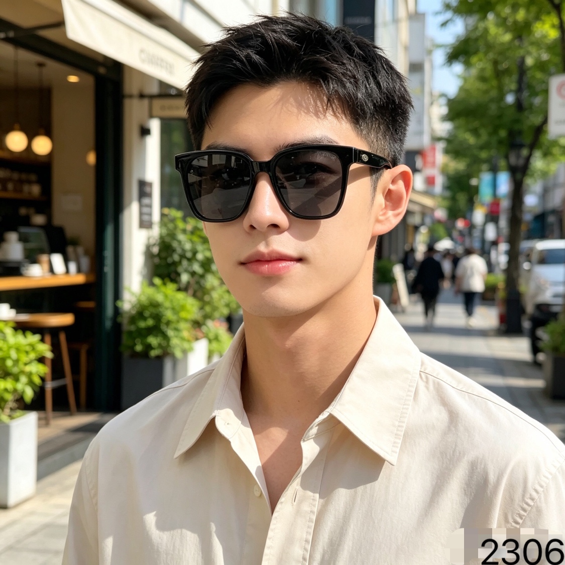 Chane*韩版复古方形大框夏季墨镜女潮海边度假防紫外线高级感太阳镜男