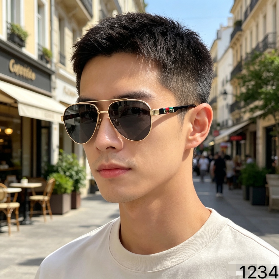 Gucc*新款男女同款太阳镜  时尚潮流休闲墨镜  户外出行太阳眼镜
