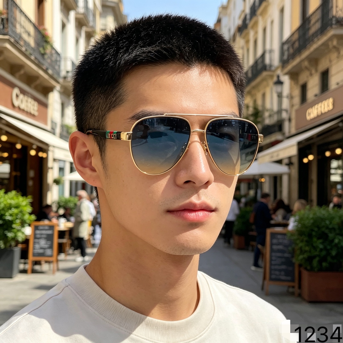 Gucc*新款男女同款太阳镜  时尚潮流休闲墨镜  户外出行太阳眼镜