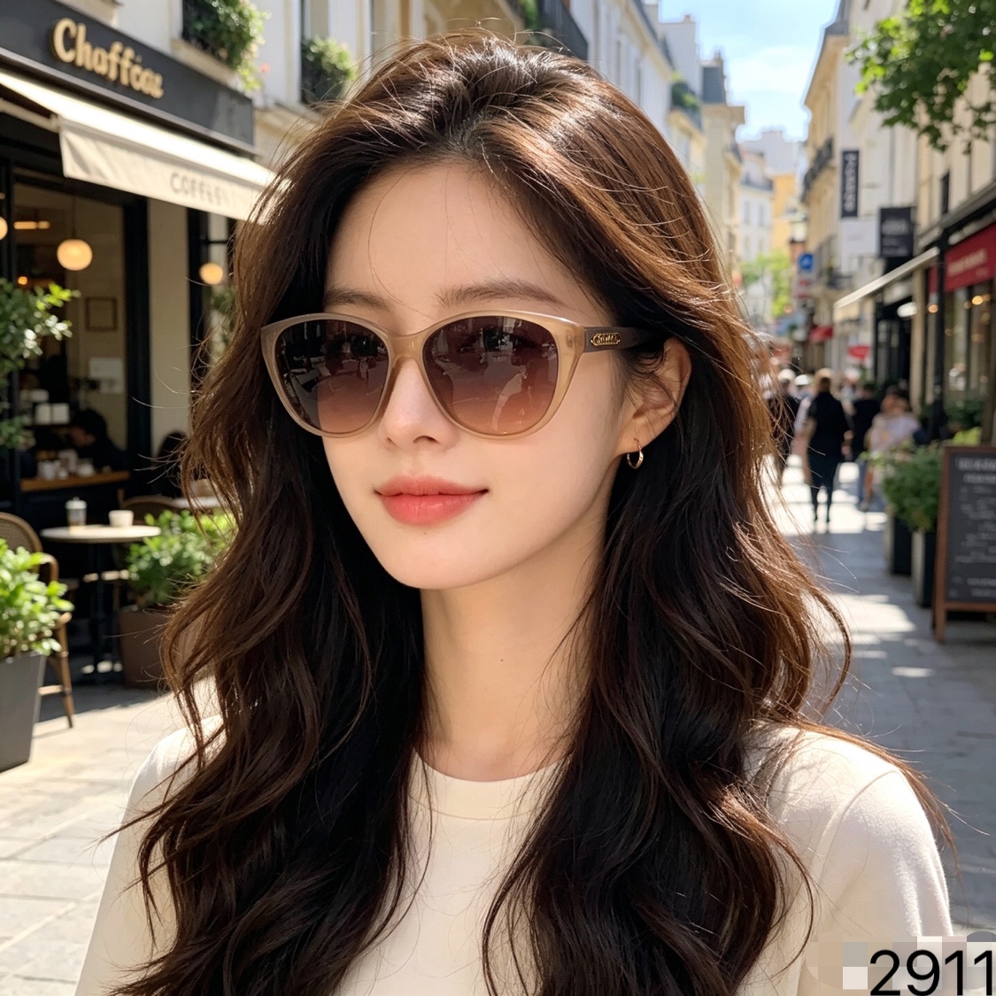 Chane*潮流时髦高级感复古猫眼修颜出片百搭显脸小遮阳墨镜防紫外线