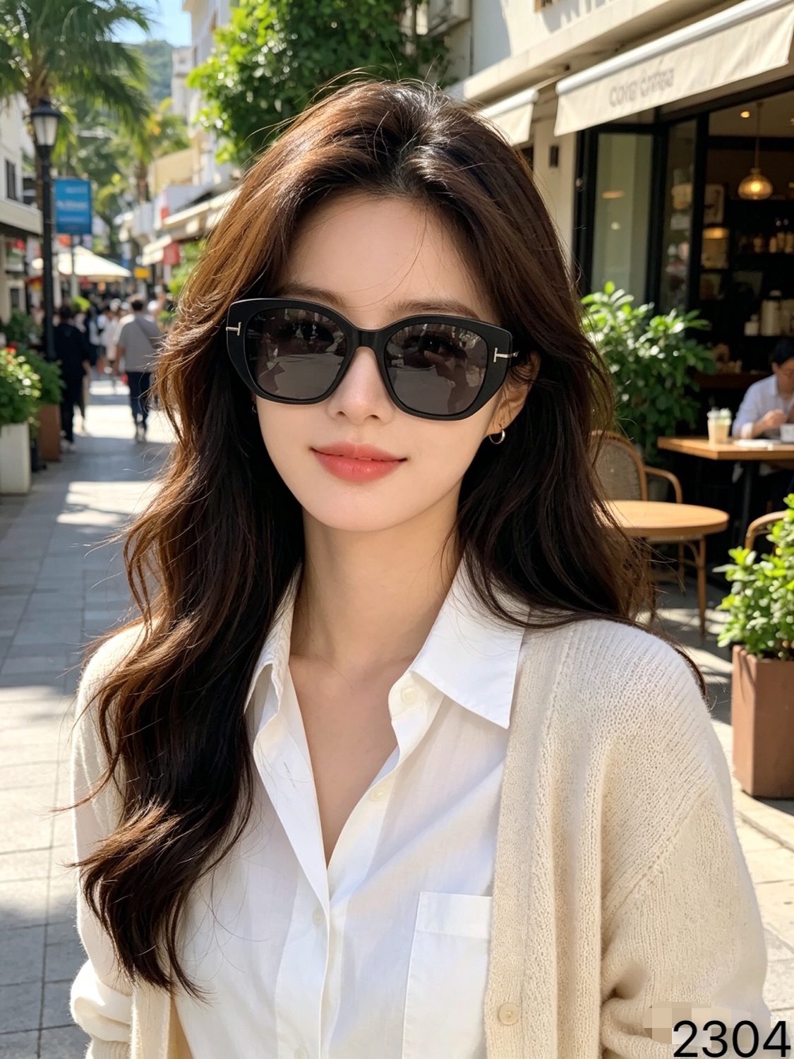 Tomfor*26年新款娜扎同款时尚气质猫眼偏光太阳镜男女欧美风防紫外线墨镜