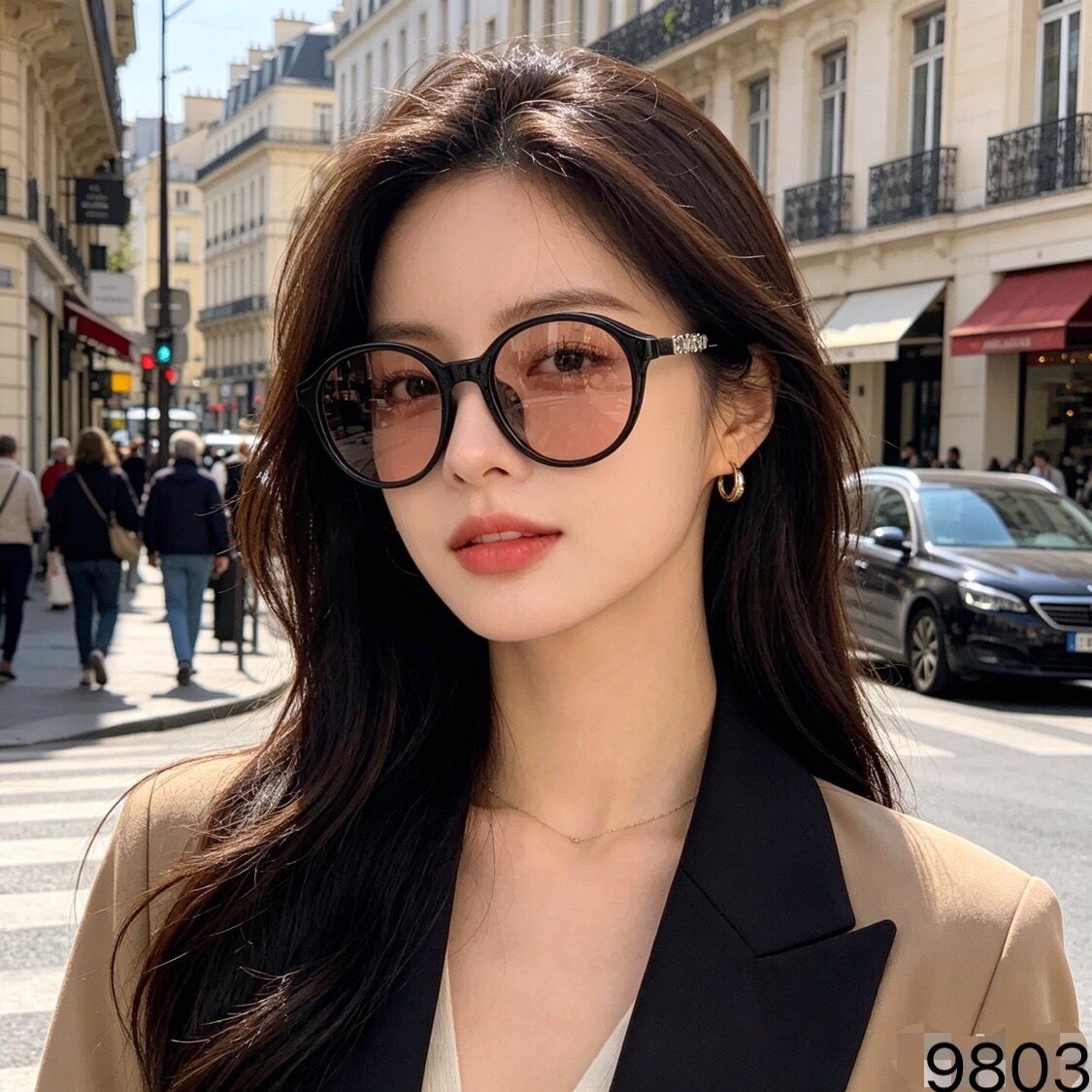 CHANE*复古港风大框猫眼墨镜女高级感适合方圆脸2026新款偏光太阳镜