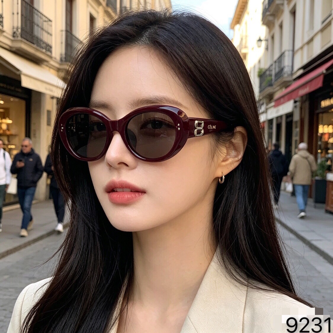 Celin*2026新款复古猫眼窄框墨镜女款潮小脸凹造型气质高级感夏太阳镜