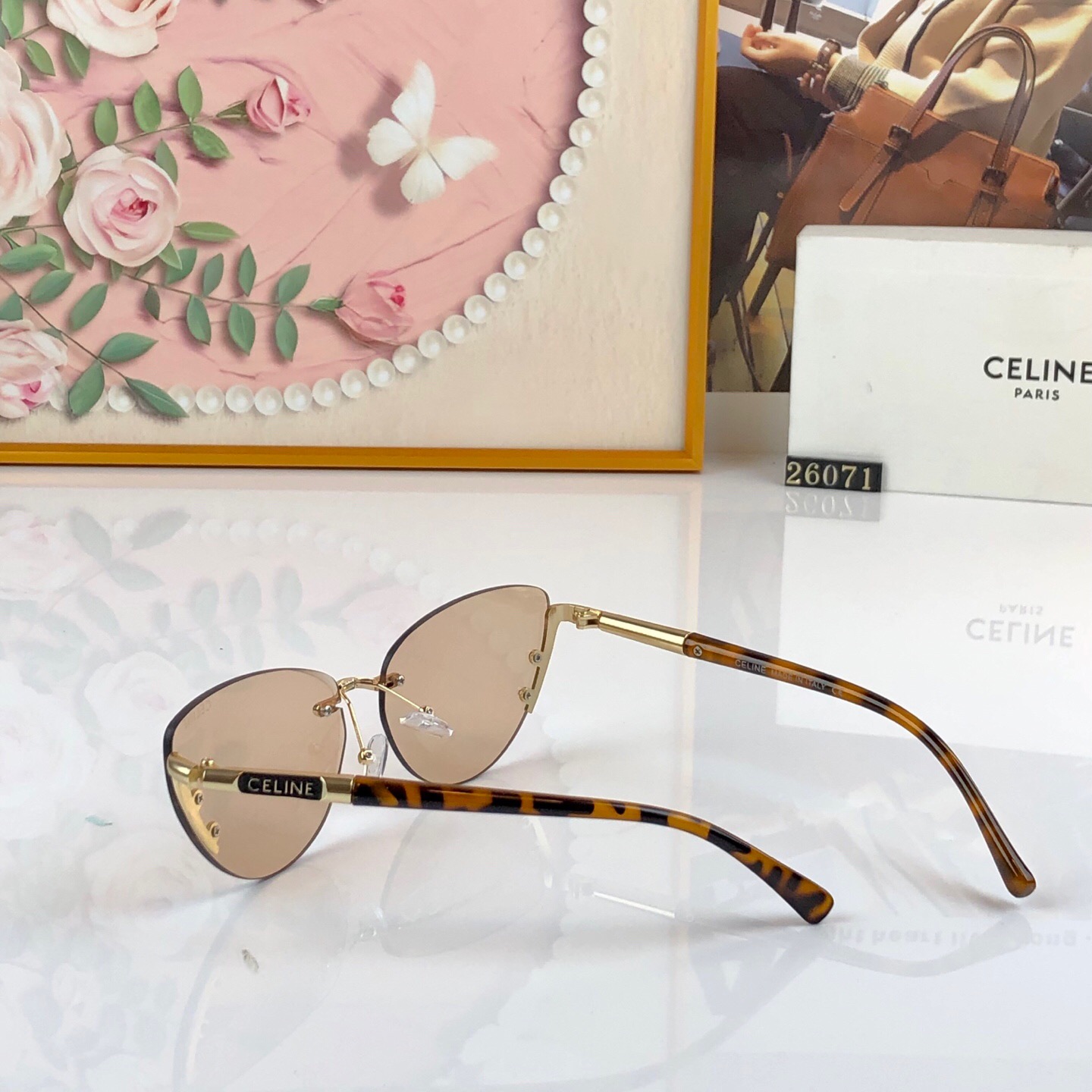 Celin*韩版高级感猫眼遮阳墨镜女防紫外线大框圆脸显瘦防晒辣妹太阳眼镜