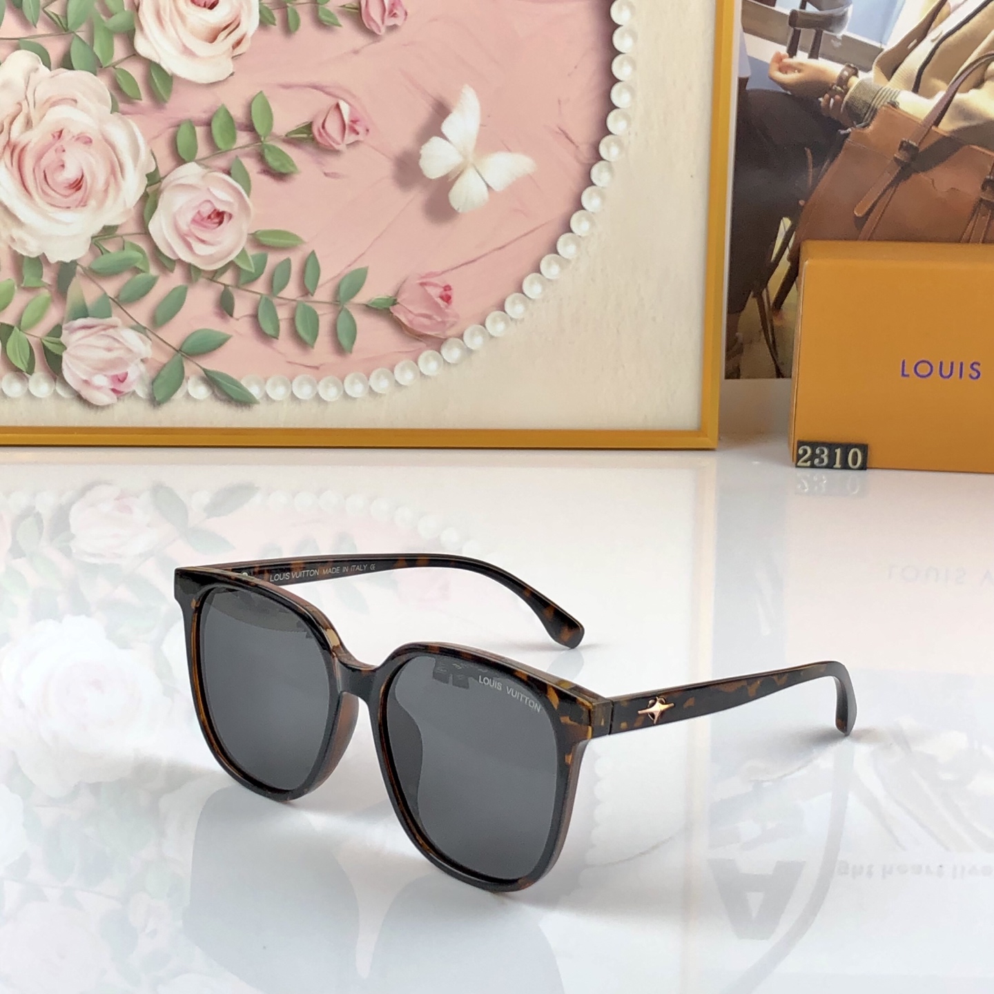 LOUISVUITTO*欧美时髦高级感太阳眼镜网红同款时尚方框太阳镜新款女潮复古墨镜