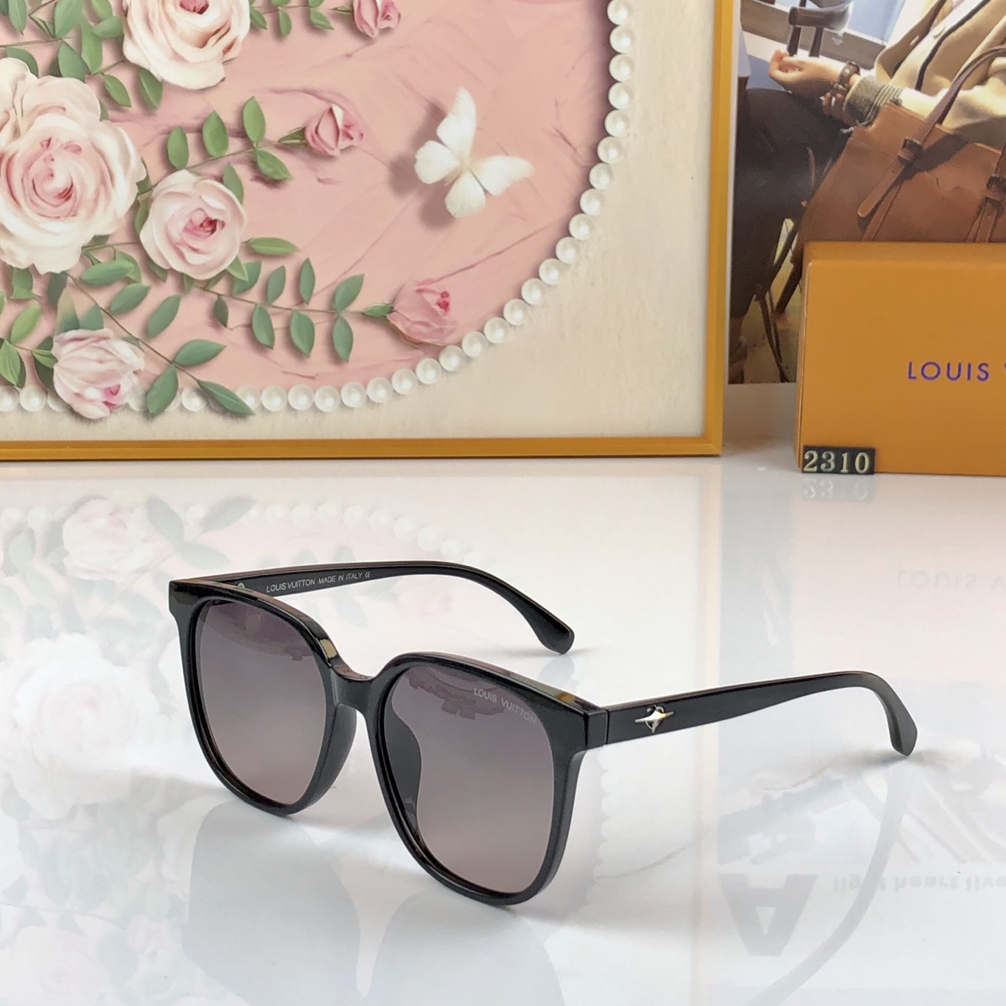LOUISVUITTO*欧美时髦高级感太阳眼镜网红同款时尚方框太阳镜新款女潮复古墨镜