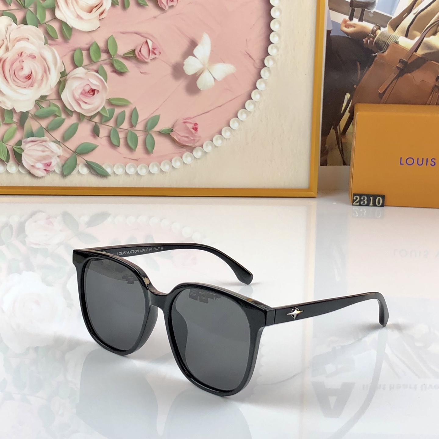 LOUISVUITTO*欧美时髦高级感太阳眼镜网红同款时尚方框太阳镜新款女潮复古墨镜