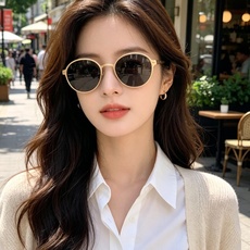 Celin*港风时尚椭圆窄框墨镜女小脸高级感老钱风夏季防晒太阳镜防紫外线 Celin*港风时尚椭圆窄框墨镜女小脸高级感老钱风夏季防晒太阳镜防紫外线