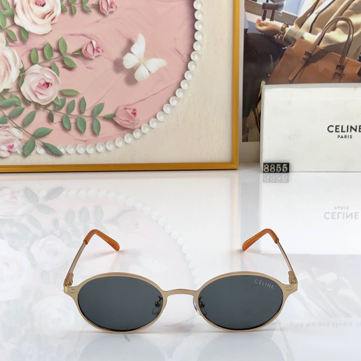 Celin*港风时尚椭圆窄框墨镜女小脸高级感老钱风夏季防晒太阳镜防紫外线