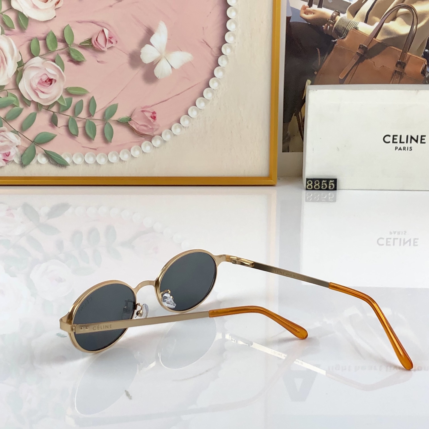 Celin*港风时尚椭圆窄框墨镜女小脸高级感老钱风夏季防晒太阳镜防紫外线