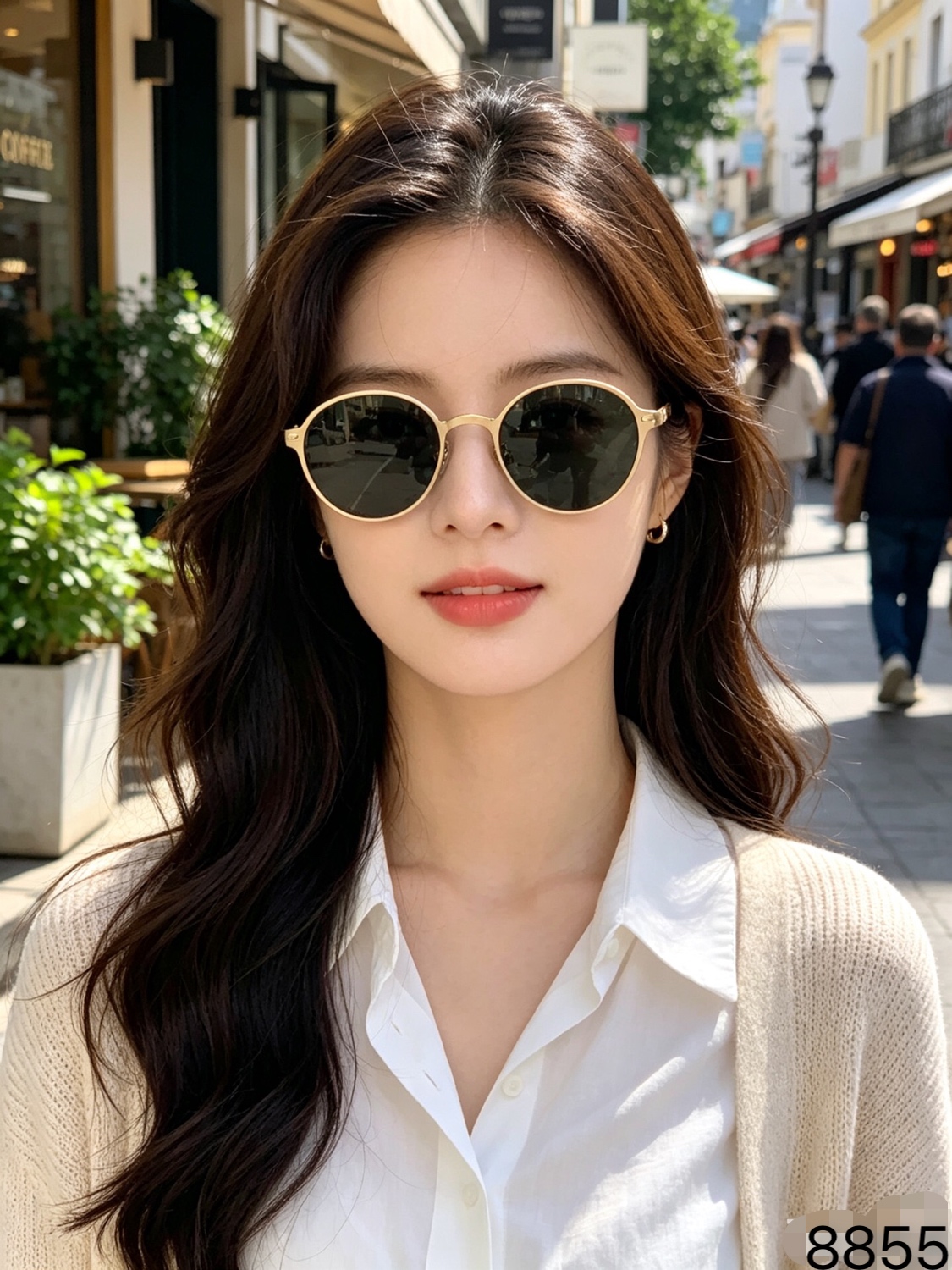Celin*港风时尚椭圆窄框墨镜女小脸高级感老钱风夏季防晒太阳镜防紫外线