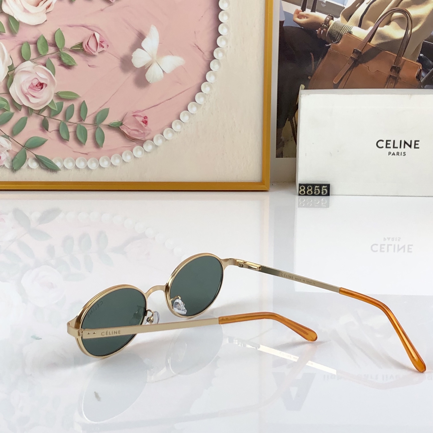 Celin*港风时尚椭圆窄框墨镜女小脸高级感老钱风夏季防晒太阳镜防紫外线
