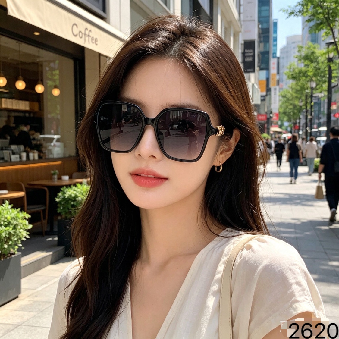🔥🔥Dio*高级感网红墨镜女潮复古大框猫眼美式辣妹风防紫外线太阳眼镜