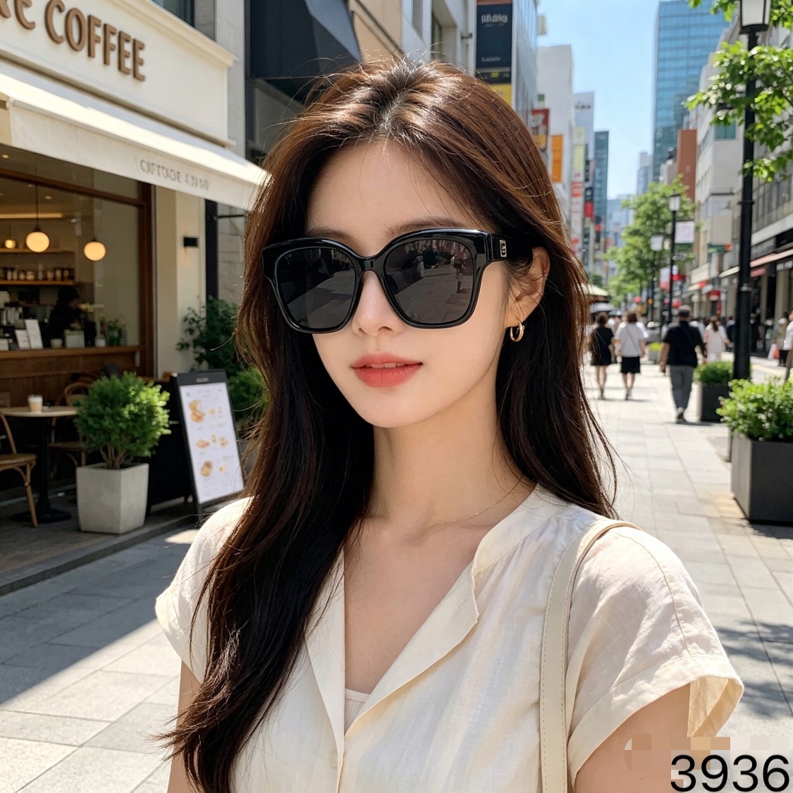 🔥🔥CHANE*时尚猫眼墨镜日常出街防晒百搭太阳眼镜防紫外线遮阳显脸小墨镜