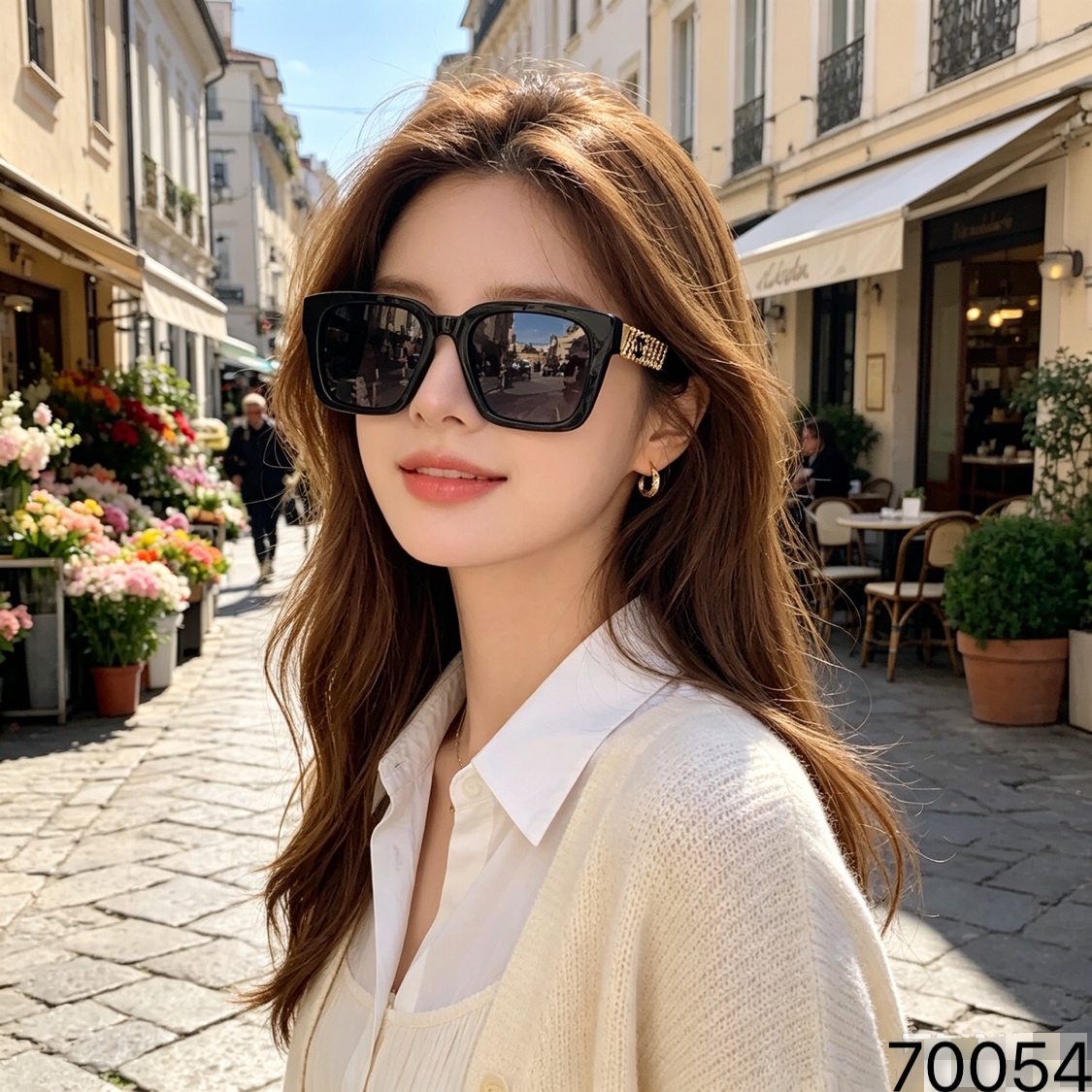 🔥🔥Chane*新款复古欧美方框女太阳镜ins风爆款防晒遮阳镜显脸小墨镜