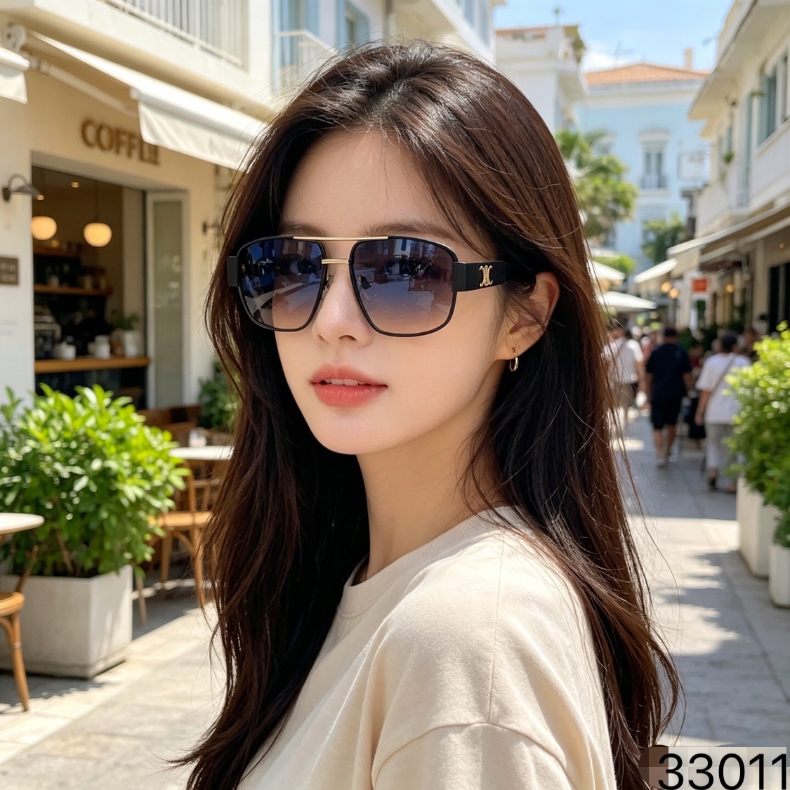 🔥🔥Celin*法式复古凯旋高级感金属墨镜女偏光太阳镜男轻便防晒防紫外线